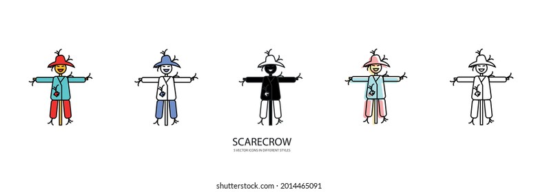 wood scarecrow vector type icon