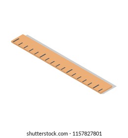 Wood school ruler cm icon. Isometric of wood school ruler cm vector icon for web design isolated on white background