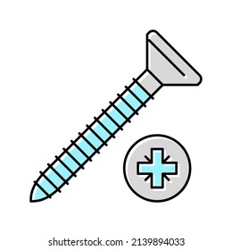 wood screw color icon vector. wood screw sign. isolated symbol illustration