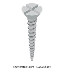 Wood screw icon. Isometric of wood screw vector icon for web design isolated on white background