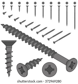 Wood Screw set isometric 