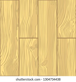 Wood seamless pattern. Light pine boards. Vector illustration in cartoon flat style.