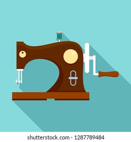 Wood sew machine icon. Flat illustration of wood sew machine vector icon for web design