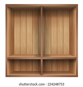 Wood shelf, Design component. vector 