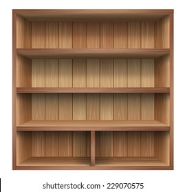 Wood shelf, Design component. vector 