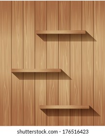 Wood shelf on wood background
