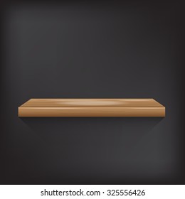 wood shelf on grey background vector illustration eps10 on white background