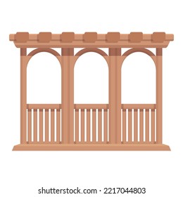 Wood shelter icon cartoon vector. Pergola house. Building park