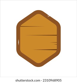 Wood Shield Vector for game design