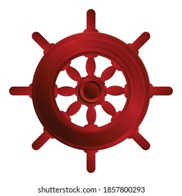 Wood ship wheel icon. Cartoon of wood ship wheel vector icon for web design isolated on white background