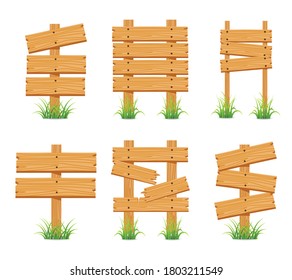 Wood Sign Collection Set Template Stock Vector (Royalty Free