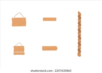 Conjunto de diseño de elementos de señas de madera