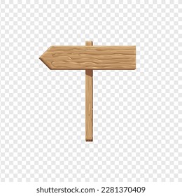 Wood sign. Empty wooden signboard template, vector illustration