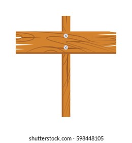 Wood Sign icon cartoon isolated on white background