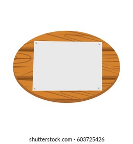 Wood Sign icon cartoon isolated on white background