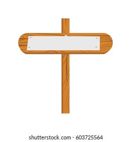 Wood Sign icon cartoon isolated on white background