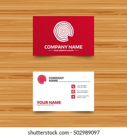 Wood sign icon. Tree growth rings.