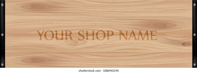 Wood sign idea design vector.