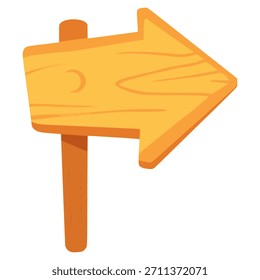 Diseño de Plantilla de Ilustración vectorial de color plano de letrero de dirección de puntero de letrero de madera