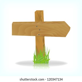 Wood sign, vector, 10eps.