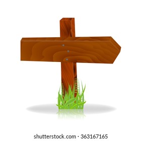 Wood sign, vector, 10eps.