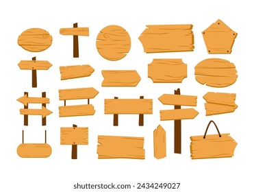 Holzschild Vektor Element Set