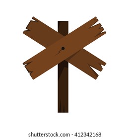 Wood sign in white background. Vector illustration