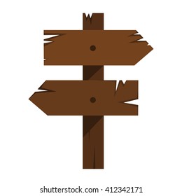 Wood sign in white background. Vector illustration