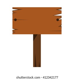 Wood sign in white background. Vector illustration