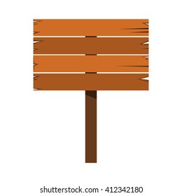 Wood sign in white background. Vector illustration