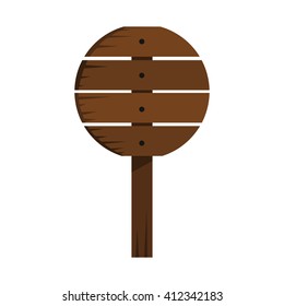 Wood sign in white background. Vector illustration