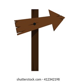 Wood sign in white background. Vector illustration