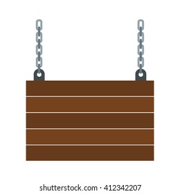 Wood sign in white background. Vector illustration