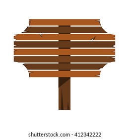 Wood sign in white background. Vector illustration