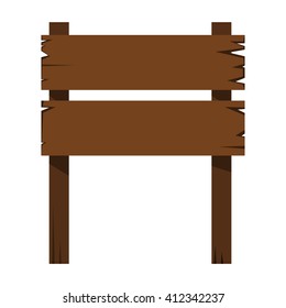 Wood sign in white background. Vector illustration