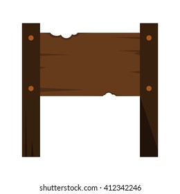 Wood sign in white background. Vector illustration