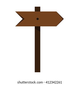 Wood sign in white background. Vector illustration
