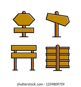 wood signboard, signage and signpost vector, brown theme