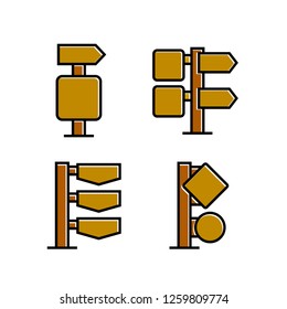 wood signboard, signage and signpost vector, brown theme