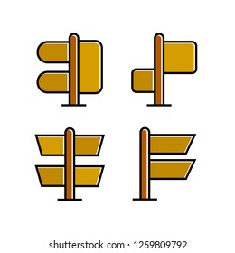 wood signboard, signage and signpost vector, brown theme