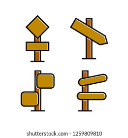 wood signboard, signage and signpost vector, brown theme