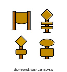 wood signboard, signage and signpost vector, brown theme