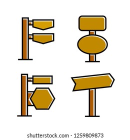 wood signboard, signage and signpost vector, brown theme