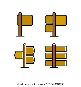 wood signboard, signage and signpost vector, brown theme