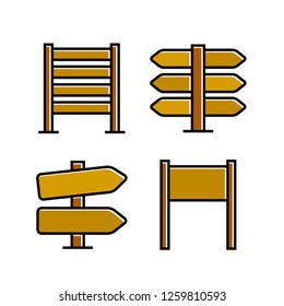 wood signboard, signage and signpost vector, brown theme