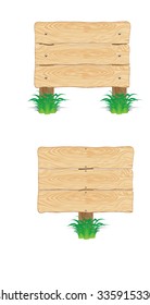 Wood signs set vector illustration.