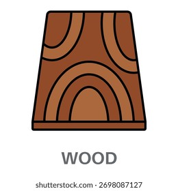 Vector de diseño plano de estilo simple de madera
