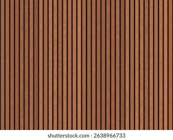 Wood slats are arranged vertically, looking modern, pleasing to the eye, with natural patterns and knots, dimensional, realistic, modern, popular for decorating walls, living rooms, offices or halls.