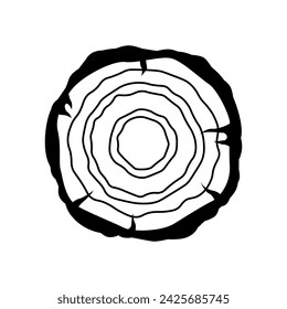 Wood Slice icon vector. Wood Rings illustration sign. Tree symbol. Sawmill logo.