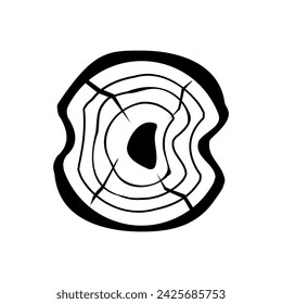 Wood Slice icon vector. Wood Rings illustration sign. Tree symbol. Sawmill logo.